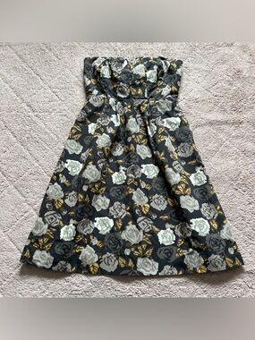 J. Crew Floral Strapless Cotton Preppy Graduation Cocktail Dress Women's Size 2